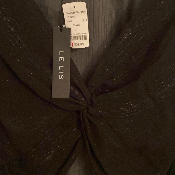 Mendocino Le Lis Collection Black Sheer Blouse - Picture 3 of 6